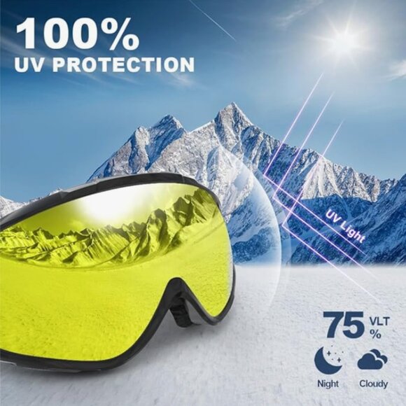 Ski Goggles OTG - Over Glasses Snow/Snowboard Go- 100% UV Protection - Picture 5 of 6
